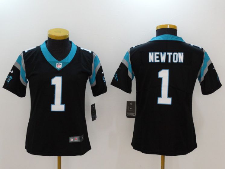 Women Carolina Panthers 1 Newton Black Nike Vapor Untouchable Limited NFL Jerseys
